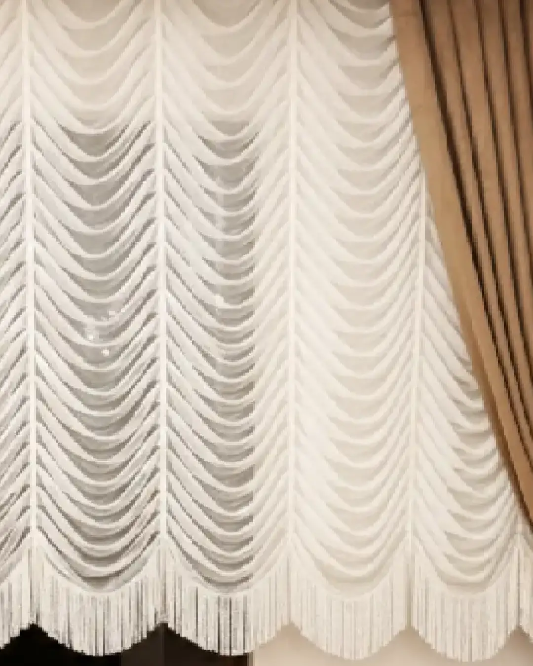 drapeli tül perde – Ütü İstemez, Özel dikim, püsküllü Şık tasarım drapeli tül perde – Ütü İstemez, Özel dikim, püsküllü Şık tasarım