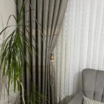 gold Şerit detaylı pano fon perde – modern ve lüks salon dekoru –1. kalite