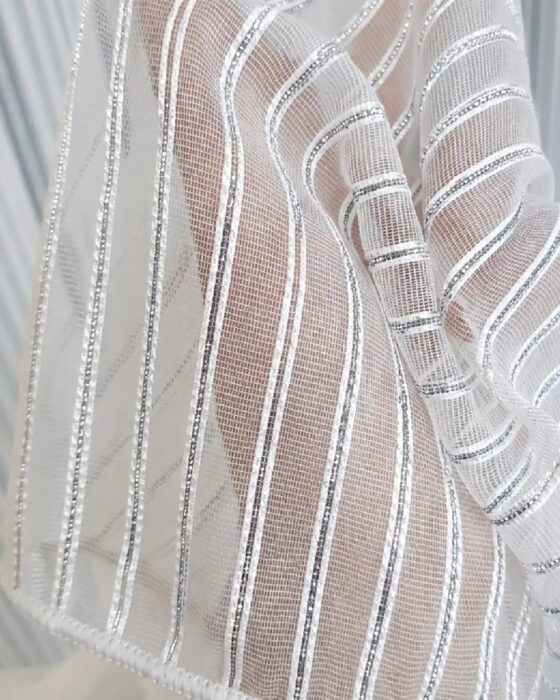 Perdeshop | Online Tül Perde, Fon Perde ve Aksesuarları gümüş simli Çizgili düz tül perde – modern Şık tül perde modeli | uygun fiyatlı tül perde