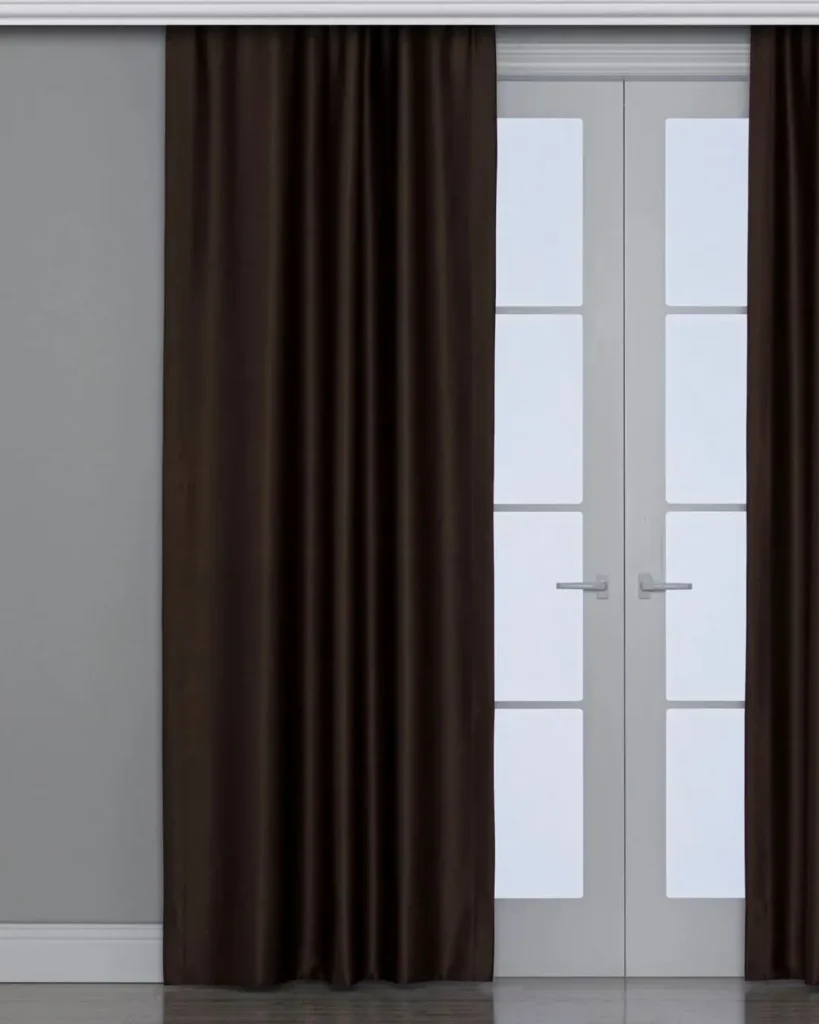 Perdeshop | Online Tül Perde, Fon Perde ve Aksesuarları koyu kahve blackout fon perde – %100 işık geçirmez karartma perdesi
