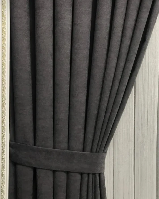 antrasit renk lüks panama fon perde – dökümlü ve Ütü gerektirmez