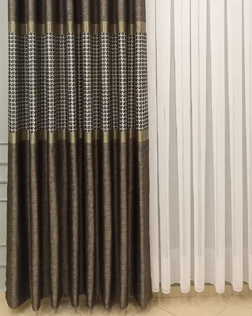 Perdeshop | Online Tül Perde, Fon Perde ve Aksesuarları pano fon perde kazayagı kahverengi 7