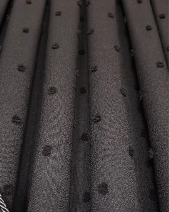 ponponlu antrasit pileli fon perde – dekoratif modern Şıklık