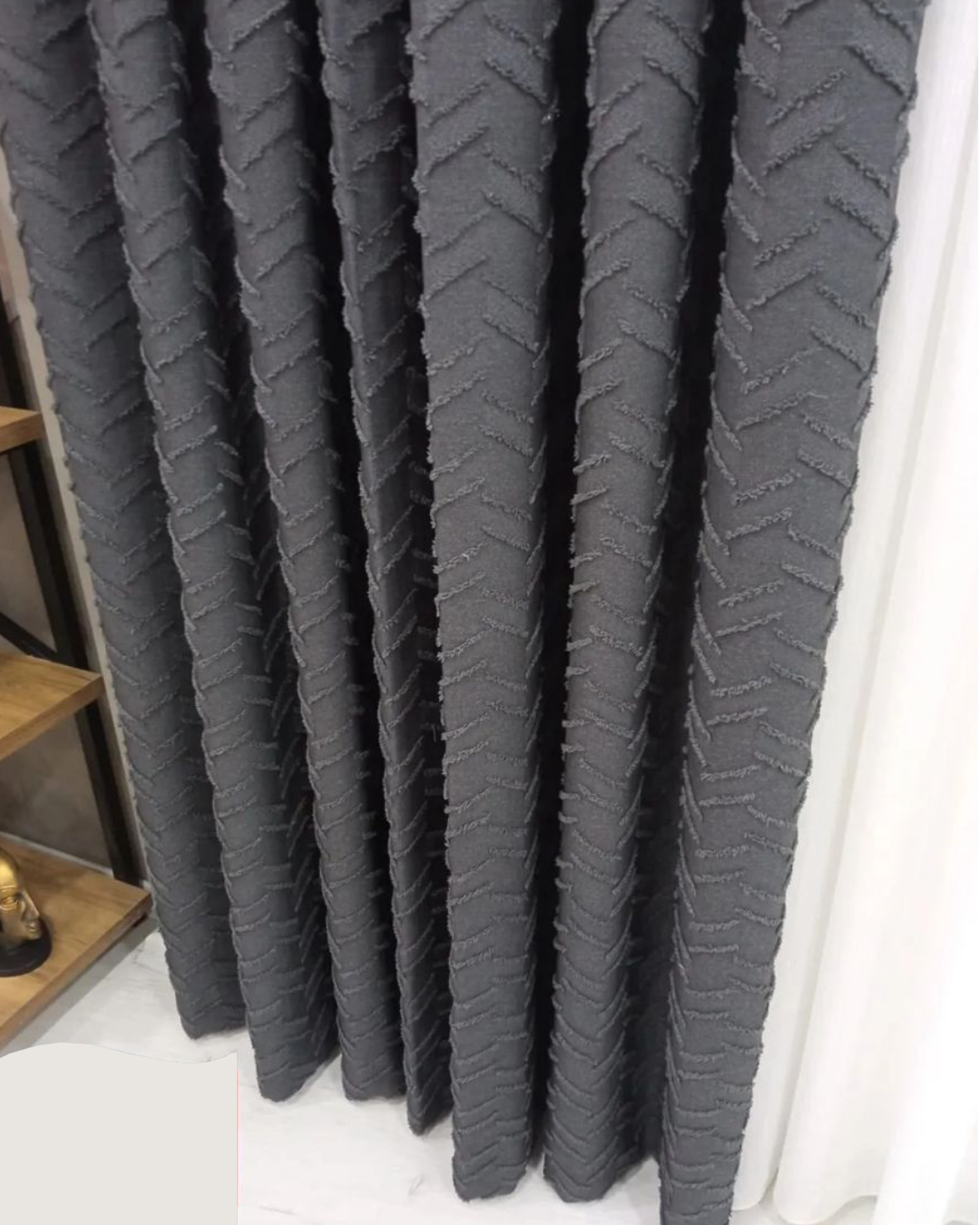 antrasit bohem zikzak desenli fon perde – Ütü gerektirmez pileli perde antrasit bohem zikzak desenli fon perde – Ütü gerektirmez pileli perde