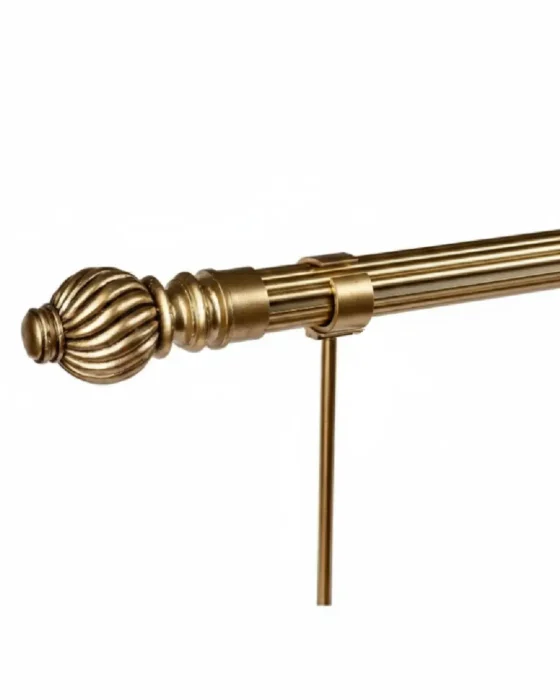 Perdeshop | Online Tül Perde, Fon Perde ve Aksesuarları gold antik eskitme rustik perde askısı dilimli başlıklı fon perde borusu