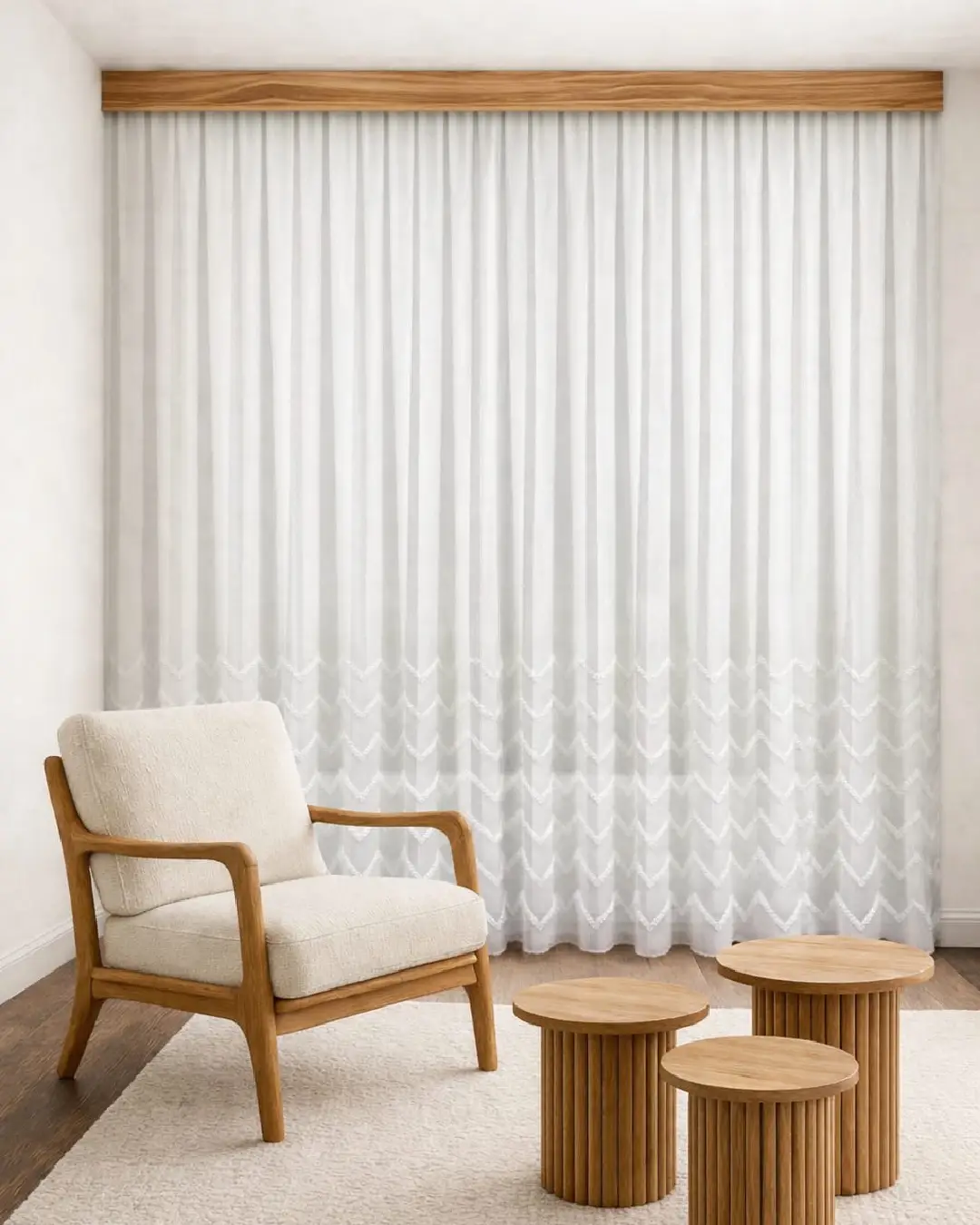 zigzag desenli etek nakışlı ekru tül perde – keten dokulu, Ütü İstemez, kornişe hazır zigzag desenli etek nakışlı ekru tül perde – keten dokulu, Ütü İstemez, kornişe hazır