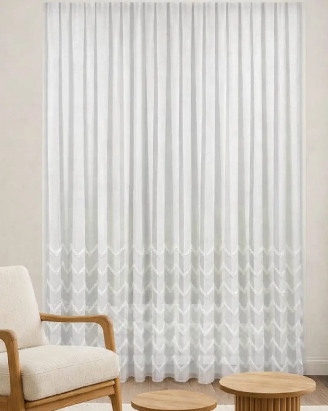 zigzag desenli etek nakışlı ekru tül perde – keten dokulu, Ütü İstemez, kornişe hazır zigzag desenli etek nakışlı ekru tül perde – keten dokulu, Ütü İstemez, kornişe hazır