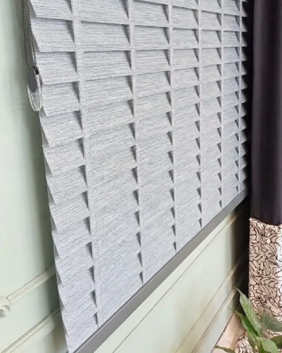 Perdeshop | İndirimli Perde Çeşitleri - Kaçırılmayacak Fırsatlar silüet perde bambu görünümlü acık gri kumaş jaluzi (Özel Ölçü)