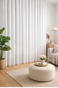 taç bambu santuklu düz tül perde – Ütü derdi olmadan Şıklık